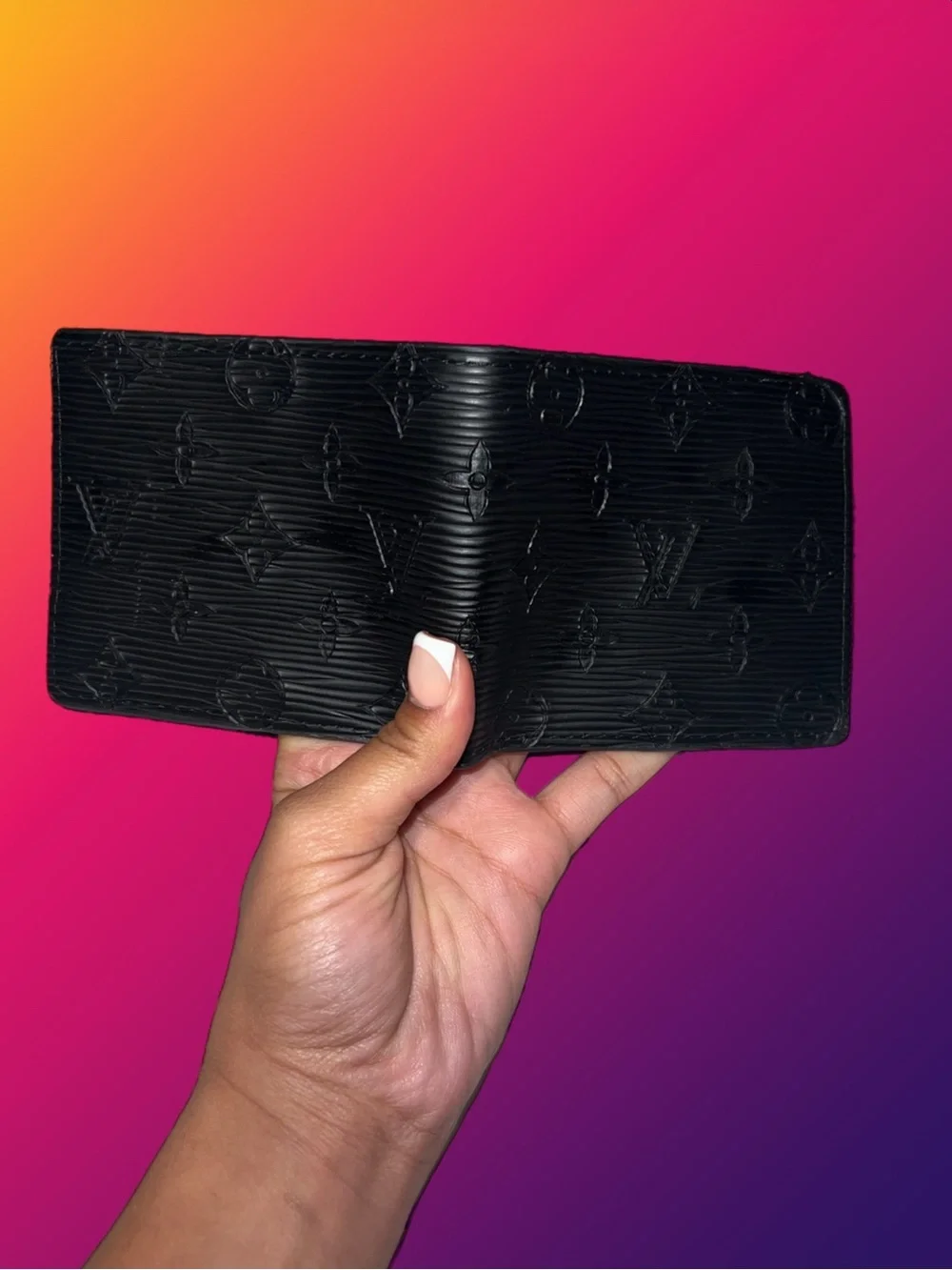 Louis Vuitton Black Epi Embossed Bi-Fold Card Holder